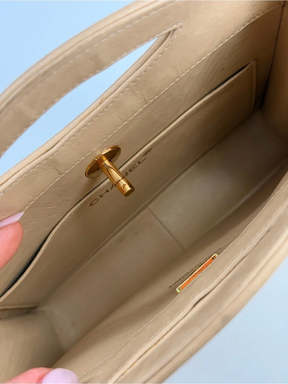 Chanel Mini Quilted 31 Handle Bag Beige